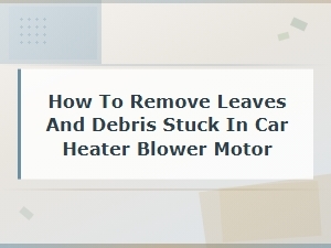 How to Remove Leaves and Debris Stuck in Your Car Heater Blower Motor
